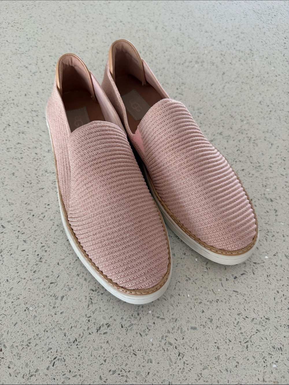 UGG Slip-On Knit Sneakers in Blush Pink
